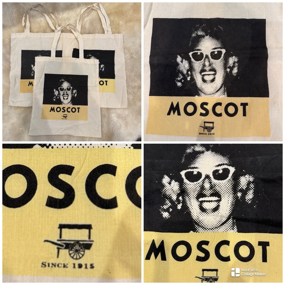 Vintage Moscot Eyewear Tote Bag 14x16 Inches New York Stencil Art Grunya Lemtosh